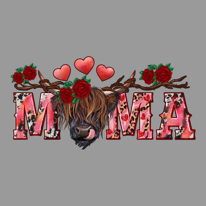 Valentine's Day Mama Black Highland Cow Vintage Hoodie by RanaPortraitStore | Teevron