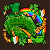 St Patricks Lips With Horseshoe Rainbow And Shamrocks Heavy Core Tee | Teevron