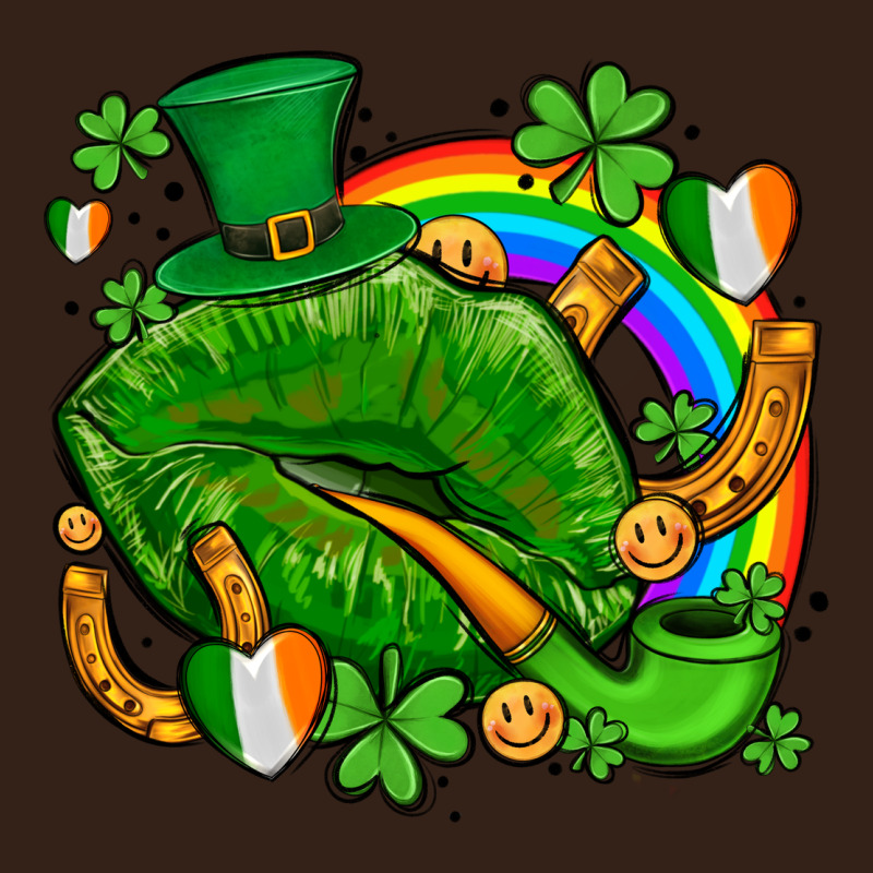 St Patricks Lips With Horseshoe Rainbow And Shamrocks Heavy Core Tee by AdoDesignShop | Teevron