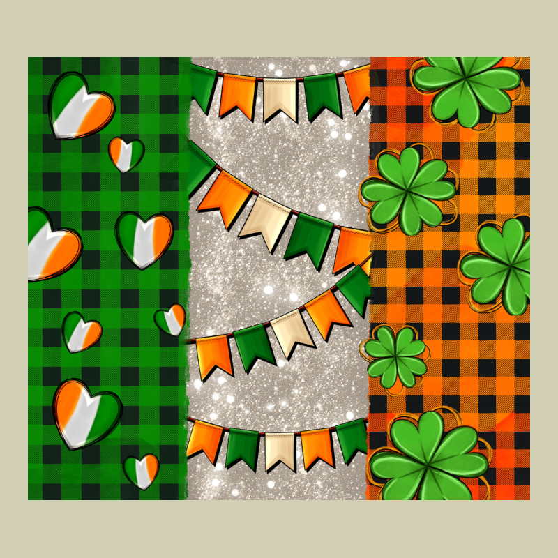 Irish Flag With Shamrocks And Heart Heavy Core Tee by AdoDesignShop | Teevron