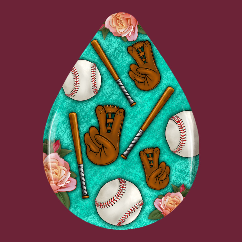 Baseball And Western Roses Teardrop  5 Long Sleeve Tee by BundleAndBundleShop | Teevron