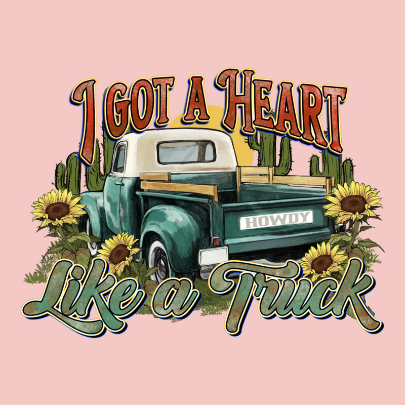 I Got A Heart Like A Truck Western Sunflower Urban Heavy Tee by NancyCooperArtShop | Teevron