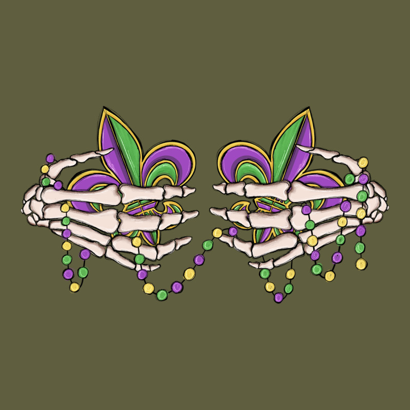 Skeleton Hands Mardi Gras Vintage Tee by MaliasSmallBusiness | Teevron