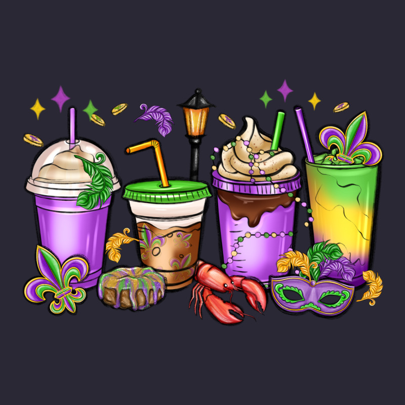 Mardi Gras Coffee Cups Vintage Tee by MaliasSmallBusiness | Teevron