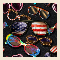 4th Of July Glasses  Seamless Pattern Premium Tee | Teevron
