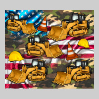 Bulldozer Camouflage American Flag Premium Tee | Teevron