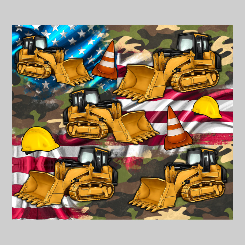 Bulldozer Camouflage American Flag Premium Tee by Artiststas | Teevron