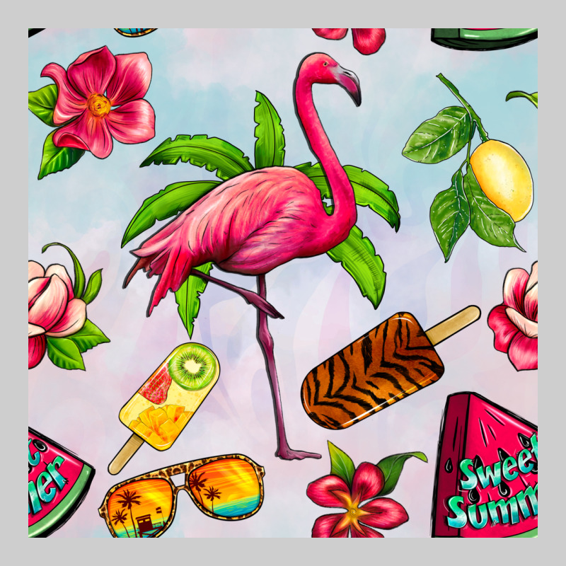 Sweet Summer Flamingo Seamless Pattern Premium Tee by BundleAndBundleShop | Teevron