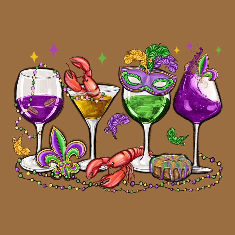 Mardi Gras Wine Glasses Vintage Tee by MaliasSmallBusiness | Teevron