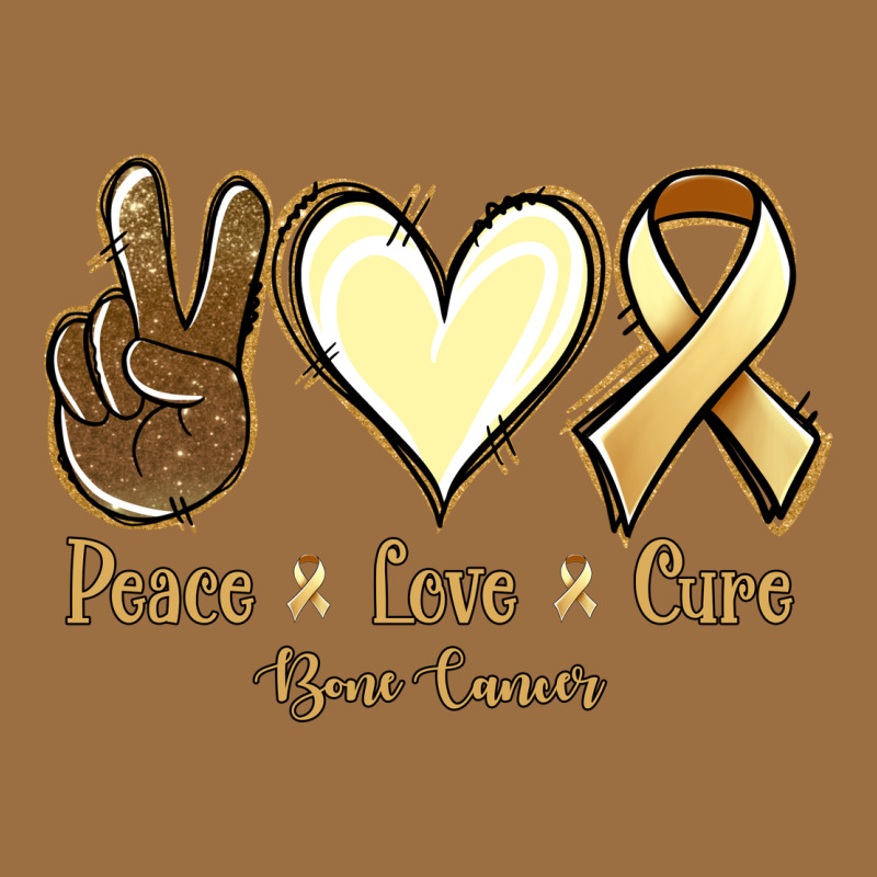 Peace Love Cure Bone Cancer Vintage Tee by NancyCooperArtShop | Teevron