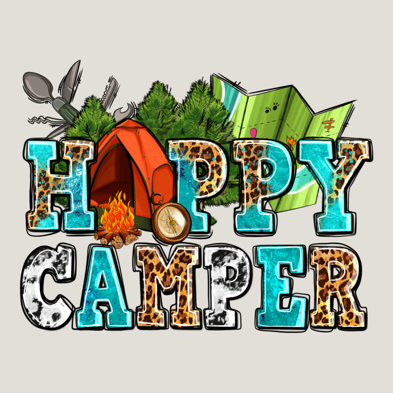 Happy Camper With Trees And Map Heavy Core Tee by AdoDesignShop | Teevron