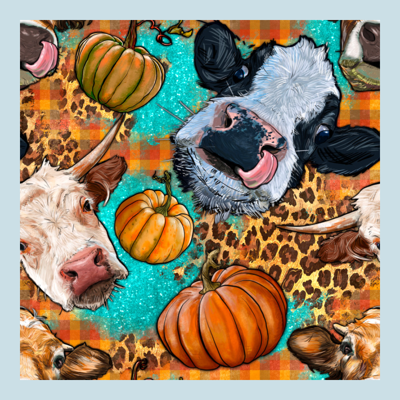 Autumn Cows Seamless Pattern Ladies Tee by BundleAndBundleShop | Teevron