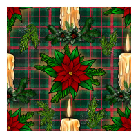 christmas candle and ornaments seamless pattern | Teevron