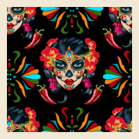 Sugar Skull Seamless Pattern Premium Tee | Teevron