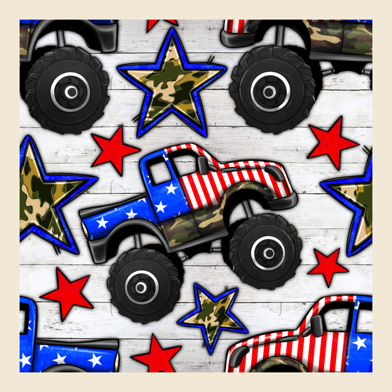 Usa Monster Truck Seamless Pattern Premium Tee by BundleAndBundleShop | Teevron