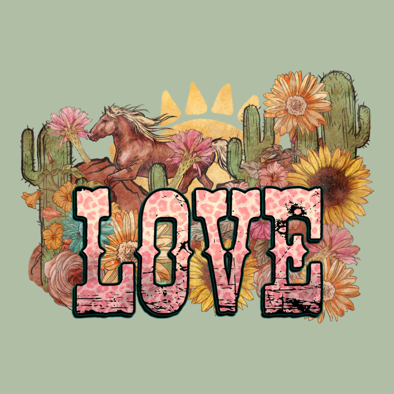 Love Horse Western Floral Urban Heavy Tee by NancyCooperArtShop | Teevron