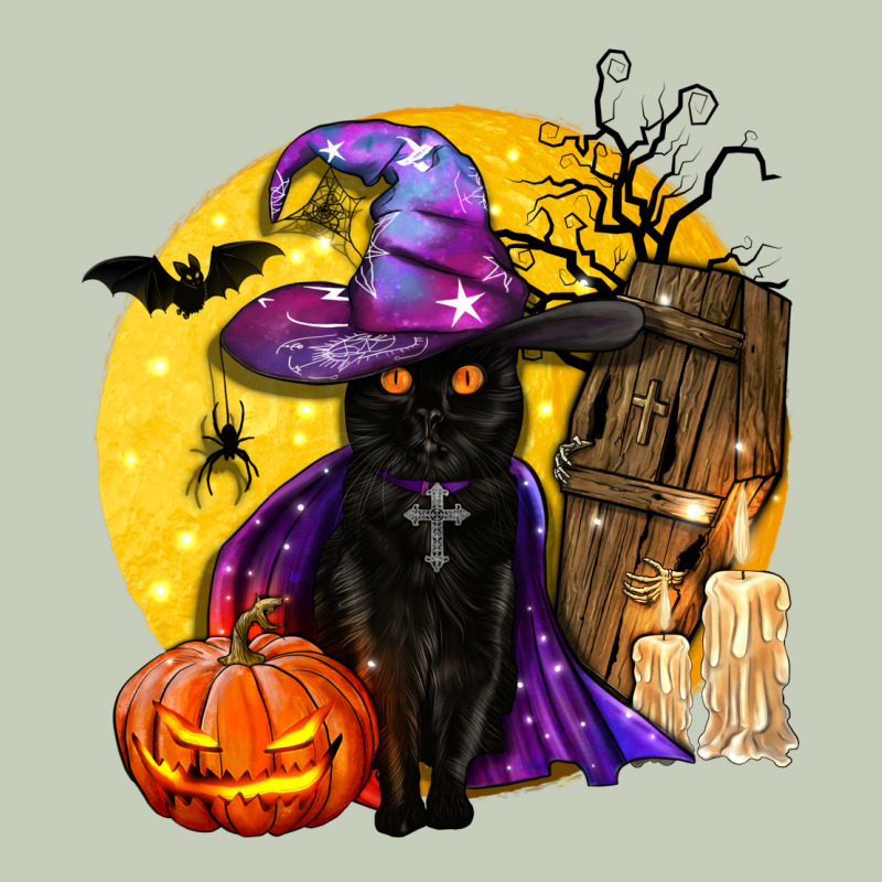 Black Witch Cat Coffin And Moon Ladies Tee by BundleAndBundleShop | Teevron