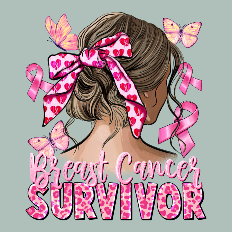 Breast Cancer Survivor Messy Bun Heavyweight Hoodie by CowGirlArtShop | Teevron