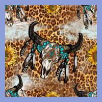 Western Bull Skull And Sunflowers With Leopard Seamless Pattern Long Sleeve Tee | Teevron