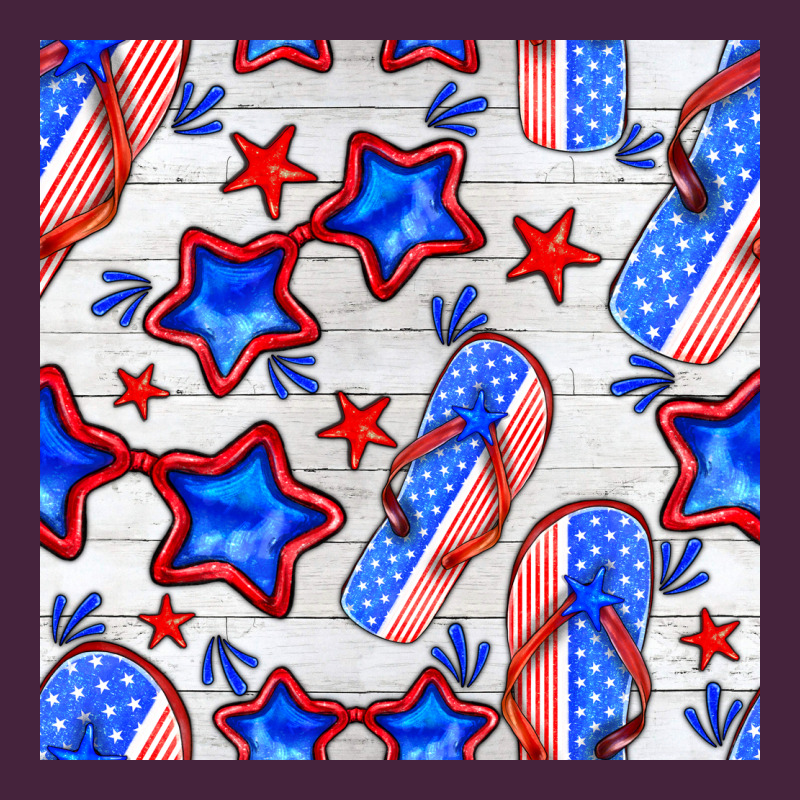 4th Of July Flip Flops Seamless Pattern Premium Tee by BundleAndBundleShop | Teevron