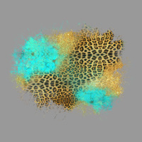 Turquoise Leopard Patch Vintage Hoodie | Teevron