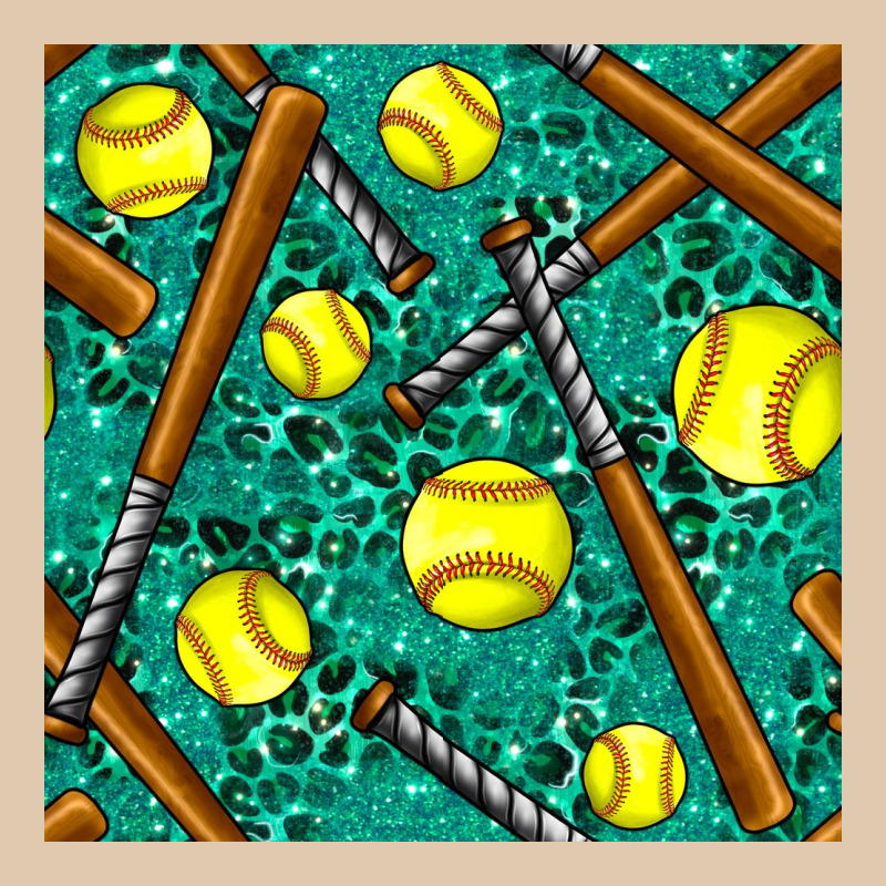 Softball Bat With Leopard And Glitter Seamless Pattern Heavyweight Sweatshirt by BundleAndBundleShop | Teevron