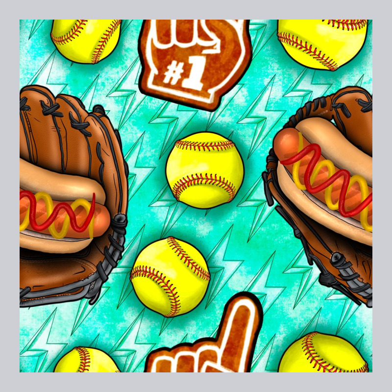 Softball Glove And Hotdog Seamless Pattern Heavyweight Sweatshirt by BundleAndBundleShop | Teevron