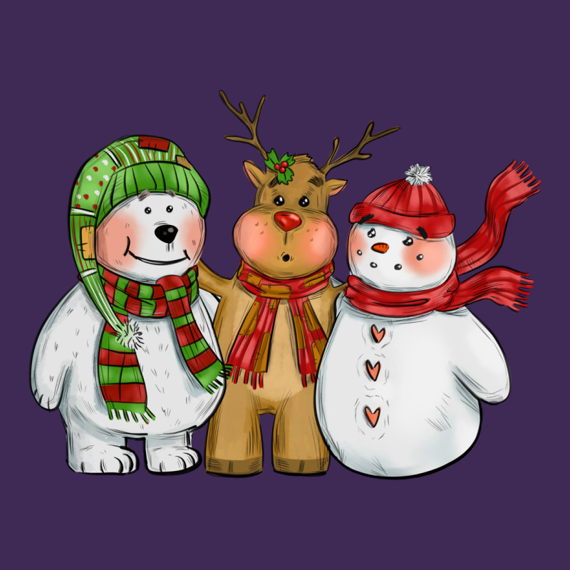 Christmas Polar Bear Reindeer And Snowman Premium Hoodie by CowGirlArtShop | Teevron