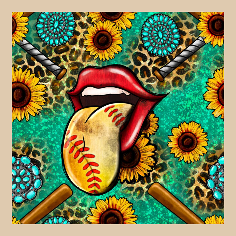 Softball Lips Sunflowers And Gemstones Seamless Pattern Heavyweight Sweatshirt by BundleAndBundleShop | Teevron