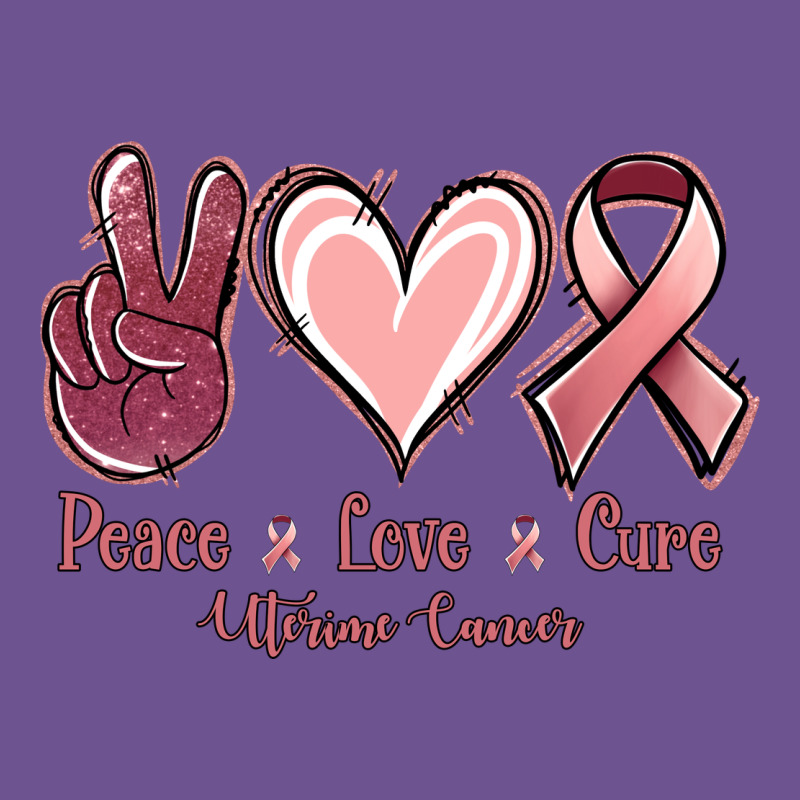 Peace Love Cure Uterine Cancer Vintage Tee by NancyCooperArtShop | Teevron