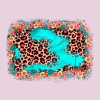 Easter Leopard Turquoise Background Ladies Tee | Teevron