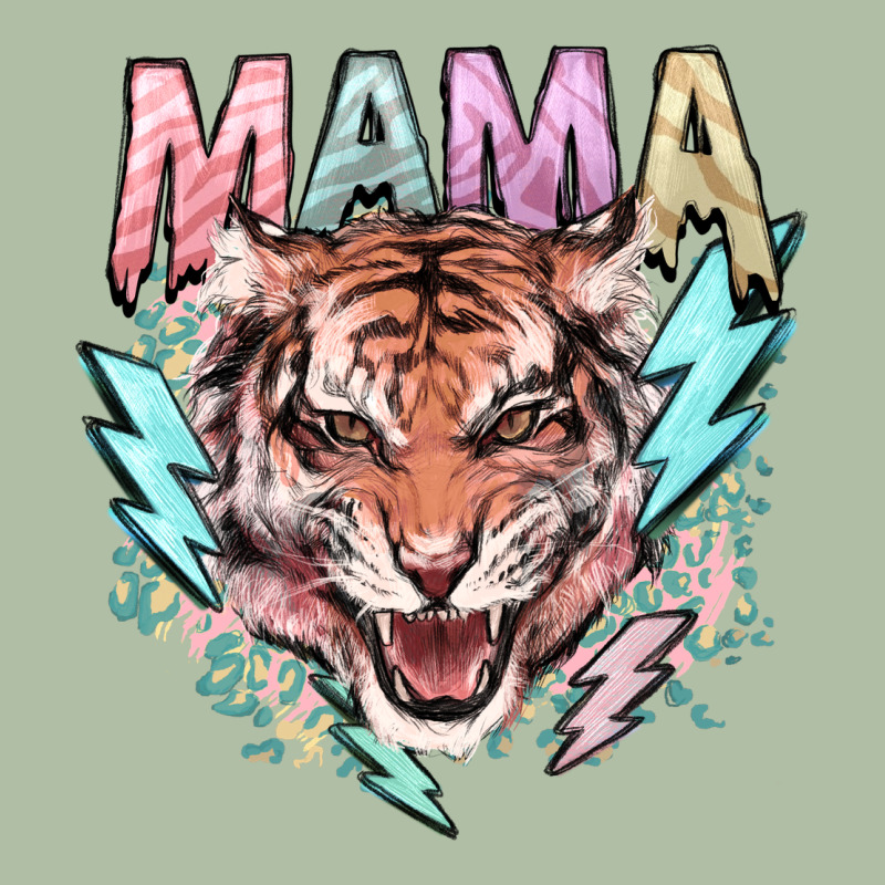 Mama Tiger Lightning Bolt Urban Heavy Tee by NancyCooperArtShop | Teevron