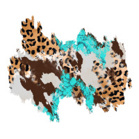 cowhide leopard turquoise patch | Teevron