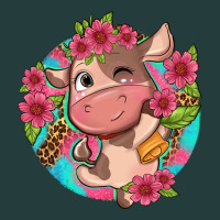 Cute Cow Pink Flowers And Leopard Pattern Classic Tee | Teevron