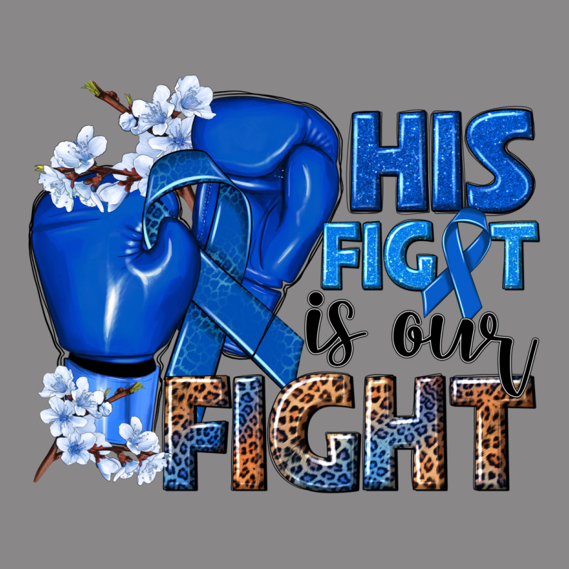 His Fight Is Our Fight Colon Cancer Blue Ribbon Vintage Tee by NancyCooperArtShop | Teevron