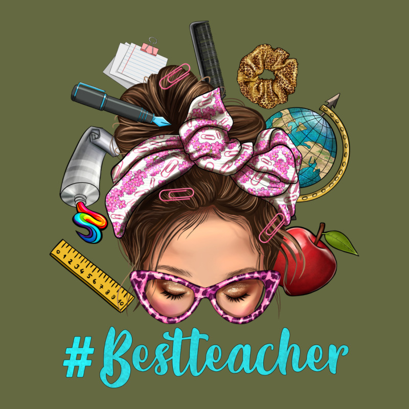 Best Teacher Messy Bun Bbs Long Sleeve Tee by BundleAndBundleShop | Teevron