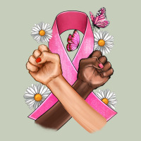 Breast Cancer Fist Daisy Butterfly Ladies Tee | Teevron