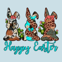 Happy Easter Leopard Cowhide Turquoise Cactus Bunny's Ladies Tee | Teevron