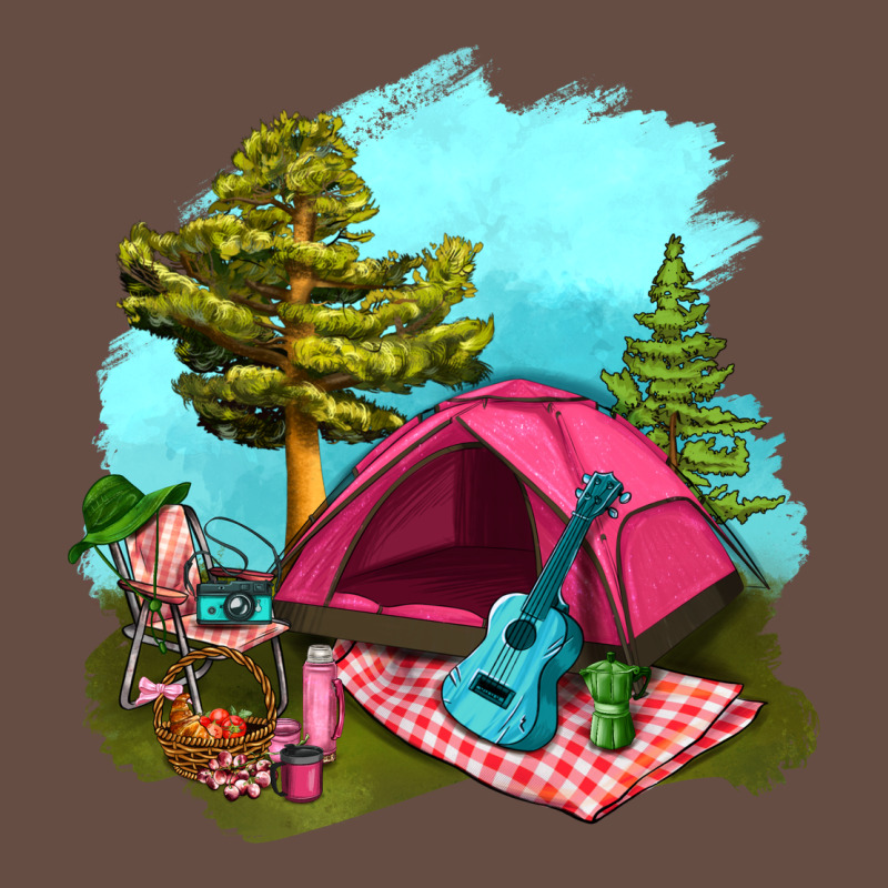 Glamping Camp And Pink Tent Long Sleeve Tee by BundleAndBundleShop | Teevron
