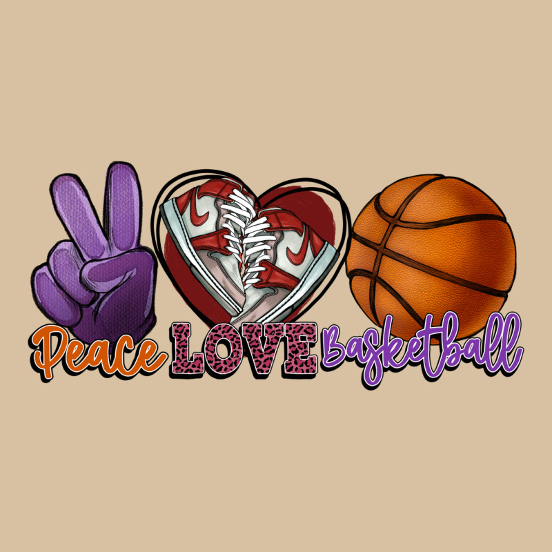 Peace Love Basketball Heavyweight Hoodie by HowdyJamesFarm | Teevron