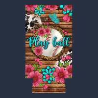Play Ball Baseball With Pink Flowers 12 Oz Slim Can Cooler Heavyweight Sweatshirt | Teevron