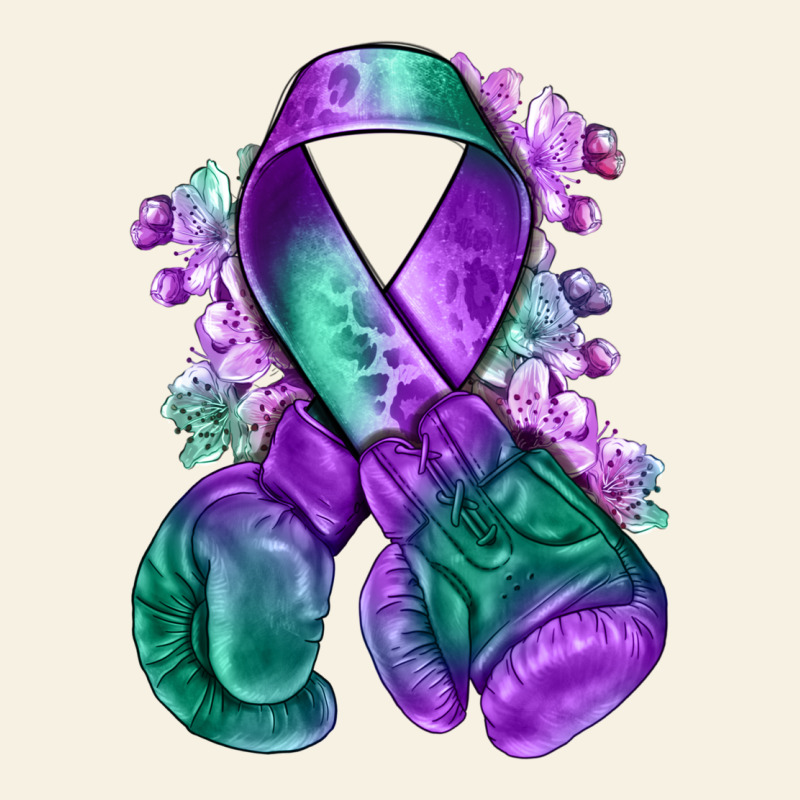 Purple And Green Anal Cancer With Boxing Gloves Na Vintage Tee by NancyCooperArtShop | Teevron