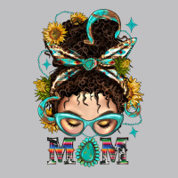 Western Messy Bun Mom With Sunflower Long Sleeve Tee | Teevron