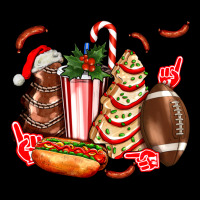 Christmas Tree Cake American Football  Ball And Hot Dogs Ado Premium Tee | Teevron