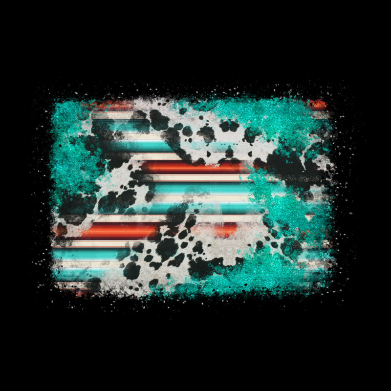 Western Serape Cowhide Turquoise Glitter Urban Hoodie by FaDigitalArtStudio | Teevron