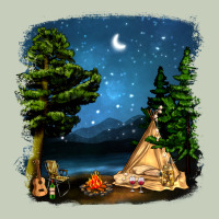 Night Glamping Camp With Wine Long Sleeve Tee | Teevron