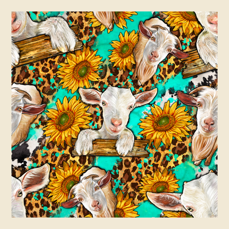 Sunflowers And Goat Western Seamless Pattern Premium Tee by BundleAndBundleShop | Teevron