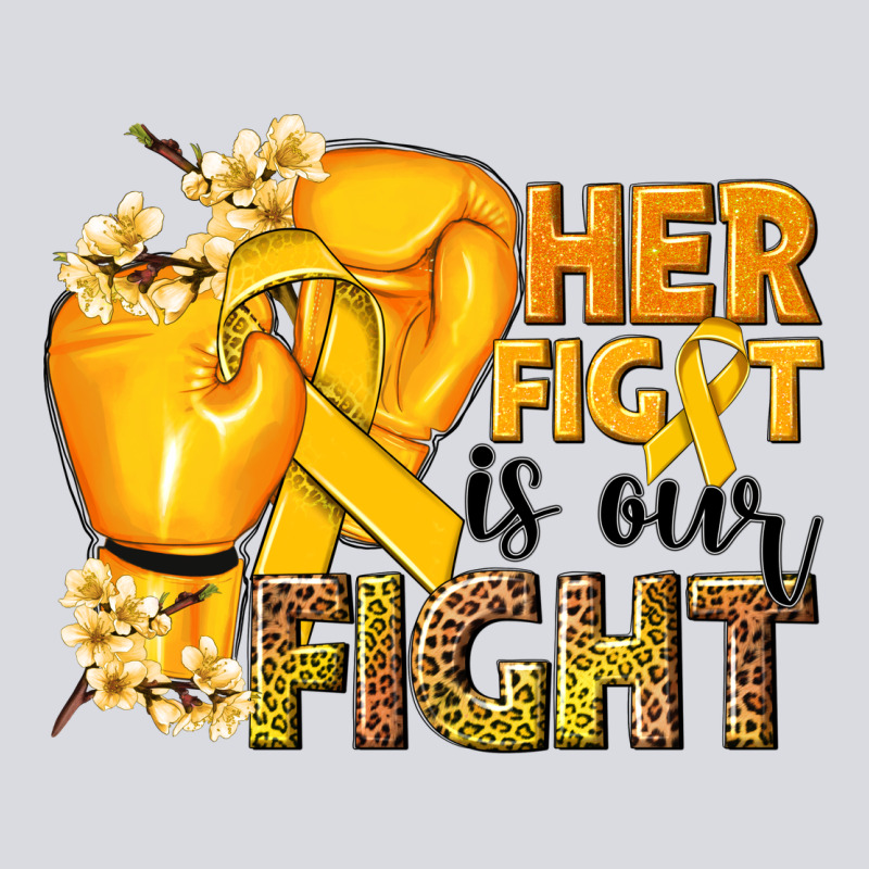 Her Fight Is Our Fight Childhood Cancer Yellow Zipper Hoodie by NancyCooperArtShop | Teevron