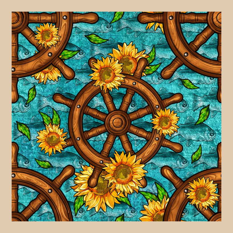 Lake Boat Rudder And Sunflowers Seamless Pattern Heavyweight Sweatshirt by BundleAndBundleShop | Teevron