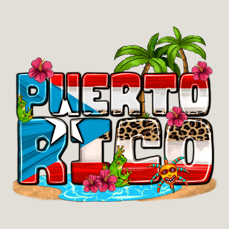Puerto Rico And Flowers With Frog Heavy Core Tee by AdoDesignShop | Teevron